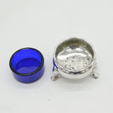George II Sterling Silver Glass Lined Salt Cellar Antique 1755 London