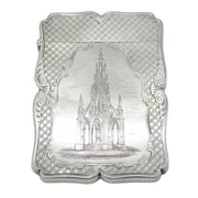 Nathaniel Mills Victorian Sterling Silver Albert Memorial Card Case 1842 Antique
