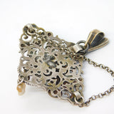 19th Century Austro-Hungarian Silver & Stone-Set Pendant Antique c1860