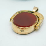 Victorian 10ct Gold, Bloodstone & Carnelian Agate Spinner Fob Pendant Antique c1890
