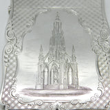 Nathaniel Mills Victorian Sterling Silver Albert Memorial Card Case 1842 Antique