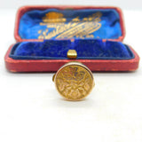 Victorian 9ct Gold Fronted Bachelor Button Engraved Initial Antique c1900
