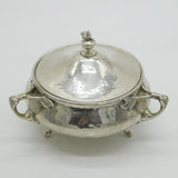 Arts & Crafts Planished Sterling Silver Sugar Bowl & Lid Antique 1911 London