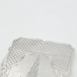 Nathaniel Mills Victorian Sterling Silver Albert Memorial Card Case 1842 Antique