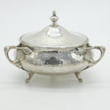 Arts & Crafts Planished Sterling Silver Sugar Bowl & Lid Antique 1911 London