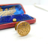 Victorian 9ct Gold Fronted Bachelor Button Engraved Initial Antique c1900
