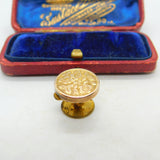 Victorian 9ct Gold Fronted Bachelor Button Engraved Initial Antique c1900