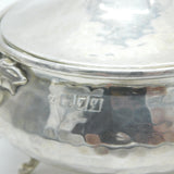 Arts & Crafts Planished Sterling Silver Sugar Bowl & Lid Antique 1911 London
