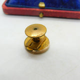Victorian 9ct Gold Fronted Bachelor Button Engraved Initial Antique c1900