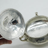 Arts & Crafts Planished Sterling Silver Sugar Bowl & Lid Antique 1911 London