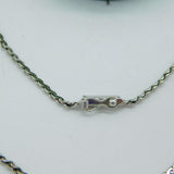 9ct White Gold, 0.25ct Emerald & Diamond Drop Necklace Vintage c1990