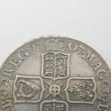 Queen Anne Silver Early Milled Half Crown Coin Edinburgh Mint 1707 Antique