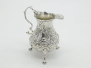 George III Sterling Silver Floral Pattern Baluster Cream Jug Antique 1765 London