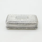 Georgian Sterling Silver Line Pattern Large Snuff Box 1821 Birmingham John Shaw