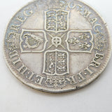 Queen Anne Silver Early Milled Half Crown Coin Edinburgh Mint 1707 Antique
