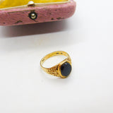 9ct Yellow Gold Onyx Set Gents Signet Ring Vintage c1970 London