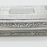 Georgian Sterling Silver Line Pattern Large Snuff Box 1821 Birmingham John Shaw