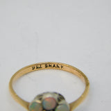 Edwardian 9ct Gold, White Opal & Turquoise Floral Cluster Ring Antique c1910