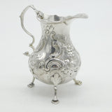 George III Sterling Silver Floral Pattern Baluster Cream Jug Antique 1765 London