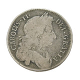 King Charles II Early Milled Silver Half Crown Coin 1674 Antique Fair Condition