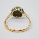 Edwardian 9ct Gold, White Opal & Turquoise Floral Cluster Ring Antique c1910