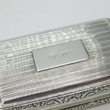 Georgian Sterling Silver Line Pattern Large Snuff Box 1821 Birmingham John Shaw