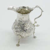 George III Sterling Silver Floral Pattern Baluster Cream Jug Antique 1765 London