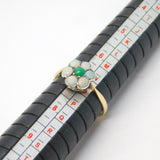 Edwardian 9ct Gold, White Opal & Turquoise Floral Cluster Ring Antique c1910
