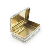 Georgian Sterling Silver Line Pattern Large Snuff Box 1821 Birmingham John Shaw