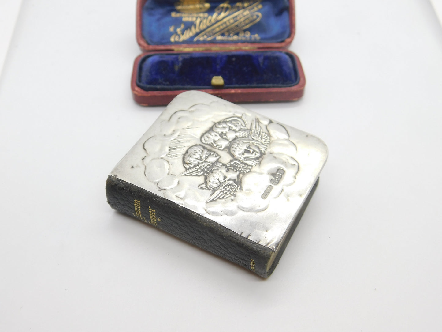 Edwardian Sterling Silver Fronted Raphael's Cherub Common Prayer Book 1909