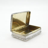 Georgian Sterling Silver Line Pattern Large Snuff Box 1821 Birmingham John Shaw