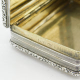 Georgian Sterling Silver Line Pattern Large Snuff Box 1821 Birmingham John Shaw
