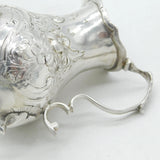 George III Sterling Silver Floral Pattern Baluster Cream Jug Antique 1765 London