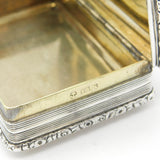 Georgian Sterling Silver Line Pattern Large Snuff Box 1821 Birmingham John Shaw