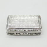 Georgian Sterling Silver Line Pattern Large Snuff Box 1821 Birmingham John Shaw