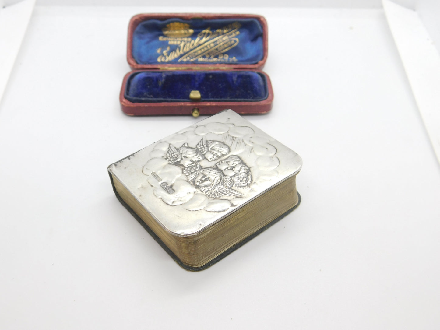 Edwardian Sterling Silver Fronted Raphael's Cherub Common Prayer Book 1909