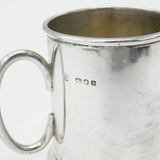 Sterling Silver Minimal Christening Mug Tankard Antique 1944 London