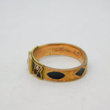 Edwardian 9ct Gold, Black Enamel & Seed Pearl Mourning Ring Antique 1904 Chester