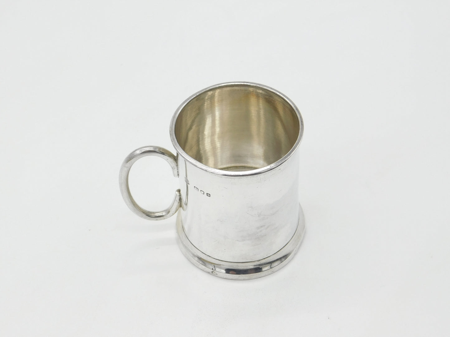 Sterling Silver Minimal Christening Mug Tankard Antique 1944 London