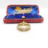 9ct Two-Tone Gold & Diamond Paste Set Full Eternity Ring Antique c1930 Art Deco