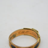 Edwardian 9ct Gold, Black Enamel & Seed Pearl Mourning Ring Antique 1904 Chester
