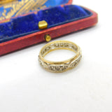 9ct Two-Tone Gold & Diamond Paste Set Full Eternity Ring Antique c1930 Art Deco