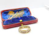 9ct Two-Tone Gold & Diamond Paste Set Full Eternity Ring Antique c1930 Art Deco