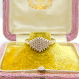 9ct Yellow Gold & 0.2ct Diamond Set Modernist Band Ring 1993 London