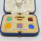 Edwardian Boxed 9ct Rose Gold 'Chameleon' Multi-Stone Ring Antique c1910