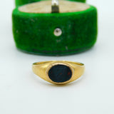 Victorian 18ct Gold & Bloodstone Lion Crest Intaglio Signet Ring Antique 1888 Birmingham
