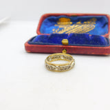 9ct Two-Tone Gold & Diamond Paste Set Full Eternity Ring Antique c1930 Art Deco