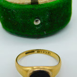 Victorian 18ct Gold & Bloodstone Lion Crest Intaglio Signet Ring Antique 1888 Birmingham