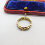 9ct Two-Tone Gold & Diamond Paste Set Full Eternity Ring Antique c1930 Art Deco