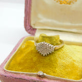 9ct Yellow Gold & 0.2ct Diamond Set Modernist Band Ring 1993 London